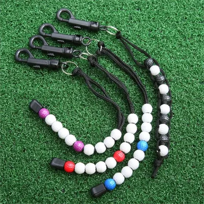 Compteur de score de course de golf en nylon tressé avec perles de balle de golf en plastique
