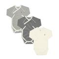 Petit Bateau - Wickel-Langarmbody Maritime Streifen 3Er-Pack In Marine/Creme, Gr.50/56