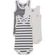 Petit Bateau - Trägerbody Sm 3Er-Pack Gestreift In Marshmallow/Smoking, Gr.80