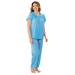 Plus Size Women's Short Sleeve Pajama by Exquisite Form in Blue (Size XL)