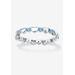 Women's Simulated Birthstone Heart Eternity Ring by PalmBeach Jewelry in March (Size 8)