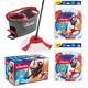 Vileda Turbo EasyWring & Clean Complete Set, Mop with Bucket and Power Spinner Plus 2 x Replacement Head Turbo