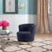 Side Chair - Willa Arlo™ Interiors Shebaka 78.74Cm Wide Velvet Swivel Side Chair Velvet in Blue | 29 H x 31 W x 29 D in | Wayfair