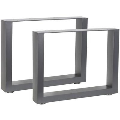 2X Tischkufen Grau Tischuntergestell 64x43 cm Tischbeine Möbelfuß Stützfuß - Melko Image