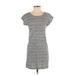 Ann Taylor LOFT Casual Dress - Shift: Gray Print Dresses - Women's Size X-Small