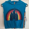Disney Jackets & Coats | Disney Parks Walt Disney World Retro Sleeveless Castle Rainbow Hoodie Youth 7/8 | Color: Blue | Size: 7/8