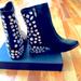 Free People Shoes | Brand New Genuine Leather Gem Booties | Color: Black/Silver | Size: 11