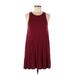 Garage Casual Dress - A-Line: Burgundy Solid Dresses - Women's Size Small