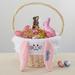 Personalization Mall Embroidered Bunny Ear Wicker Basket Wicker in Blue | 19 H x 8 W x 8 D in | Wayfair 22546-WP