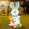 Nifti Nest Bunny w/ Carrot & Easter Eggs Inflatable Polyester in Blue/Orange/White | 70.8 H x 30.1 W x 25 D in | Wayfair F-896