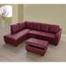 Red Sectional - Latitude Run® Amria 103.5" Wide Faux Leather Sofa & Chaise w/ Ottoman Faux Leather | 35 H x 103.5 W x 74.5 D in | Wayfair