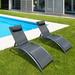 Arlmont & Co. Horace 72" Long Reclining Chaise Lounge Metal in Black | 35.8 H x 23 W x 72 D in | Outdoor Furniture | Wayfair