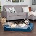 FurHaven Two-Tone Faux Fur & Suede Sofa Pet Bed Metal in Blue | 8 H x 40 W x 32 D in | Wayfair 45541089