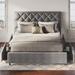 Rosdorf Park Chasidy Queen Tufted Storage Platform Bed Upholstered/Velvet/Metal & Upholstered/Metal in Gray | 41 H x 65 W x 83 D in | Wayfair