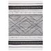 White 60 x 36 x 0.56 in Indoor Area Rug - Foundry Select Striped Kilim 200 Area Rug In Black/IvorySTK200Z Cotton | 60 H x 36 W x 0.56 D in | Wayfair