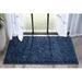 Gray/White 36 x 1.8 in Area Rug - Well Woven kids Emerson Modern Solid Dark Blue Textured Shag Rug Polypropylene | 36 W x 1.8 D in | Wayfair