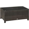 Garten Beistelltisch Couchtisch Gartentisch Balkontisch Polyrattan Braun 85 x 50 x 39 cm - Braun