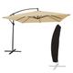 Parasol déporté carré 2,7x2,7m acier toile beige avec housse