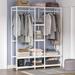 Double Rod Free Standing Closet Organizer Heavy Duty Clothes Closet Storage