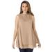 Plus Size Women's Lace Yoke Top by Roaman's in New Khaki (Size 32 W)