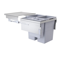 Hailo Abfallsammler 3619621 CE Slide Euro-Cargo 2x 38 + 12 + 2.5 Liter hellgrau Image