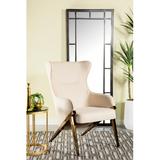 Accent Chair - Everly Quinn Accent Chair w/ Metal Frame In Cream & Bronze Faux Leather/Fabric in Brown | 41 H x 26 W x 32.5 D in | Wayfair