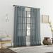 Langley Street® Holtz Linen Burlap Weave Linen Blend Sheer Tab Top Curtain Panel Linen in Green/Blue | 96 H in | Wayfair