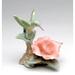 Red Barrel Studio® Mini Hummingbird w/ Rose Figurine Porcelain/Ceramic in Green/Pink | 3 H x 2 W x 2.75 D in | Wayfair