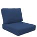 Rosecliff Heights Anjalee Indoor/Outdoor 2 Piece Replacement Cushion Set Acrylic in Blue | 6 H x 28 W in | Wayfair 28A137CB1EF64E43BB80ED9D5CE45802