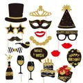 Chicinlife-Masques de carnaval en papier joyeux anniversaire accessoires de cabine photo