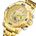 NAVIFORCE – montre-bracelet de Sport pour hommes chronographe de luxe en or à Quartz Date