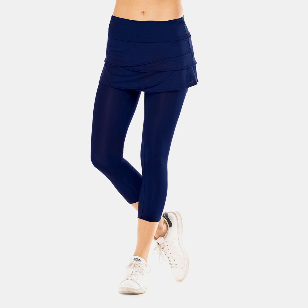 Lucky in Love Scallop Capri Women's Tennis Apparel Midnight