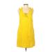 Old Navy Casual Dress - Shift Tie Neck Sleeveless: Yellow Print Dresses - Women's Size Small