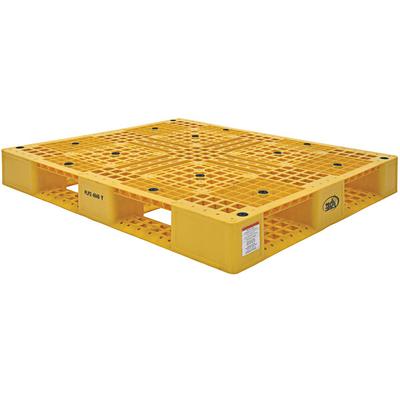 Vestil PLP2-4840-YELLOW 47 3/8" x 39 1/2" x 6" Yellow Plastic Pallet - 8,000 lb. Capacity