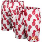 Men's Colosseum White/Cardinal USC Trojans Pineapple Swim Shorts