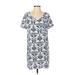 Soprano Casual Dress - Shift: Blue Jacquard Dresses - Women's Size Small