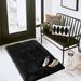 Black 35.43 x 23.62 x 2.5 in Area Rug - Everly Quinn Mamdouh Handmade Shag Faux Sheepskin Area Rug/Faux Fur | 35.43 H x 23.62 W x 2.5 D in | Wayfair