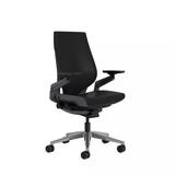 Steelcase Gesture Executive Leather Chair Upholstered in Black | 44.25 H x 22.38 W x 23.63 D in | Wayfair GESTURE-WRAPBACK-L207-DARK/DARK