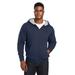 Harriton M711 Men's ClimaBloc Lined Heavyweight Hooded Sweatshirt in Dark Navy Blue size Large | 70% cotton, 30% polyester