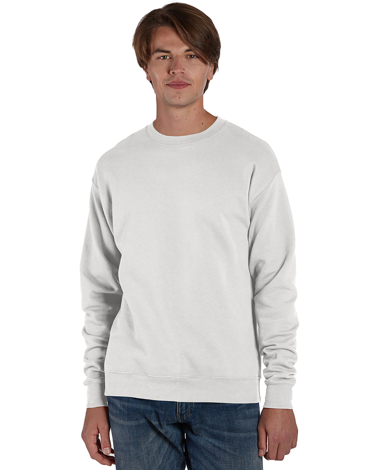 Hanes RS160 Adult Perfect Sweats Crewneck Sweatshirt in White size XL | Cotton/Polyester Blend