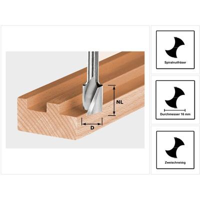 Spiralnutfräser hs Spi S8 D16/20 16 x 20 mm 8 mm Schaft ( 490949 ) - Festool