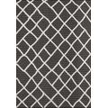 Tapis salon avec franges motif en relief noir - 160x230