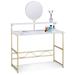 MCombo Makeup Desk with Removeable Vanity Mirror, Marble Finish 4576