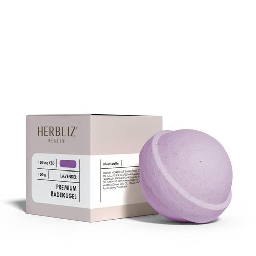 Herbliz Lavendel CBD Badekugel 150 g Badesalz