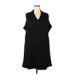 The Limited Cocktail Dress - A-Line V Neck Sleeveless: Black Print Dresses - Women's Size P