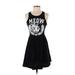 Forever 21 Casual Dress - A-Line Scoop Neck Sleeveless: Black Print Dresses - Women's Size Small