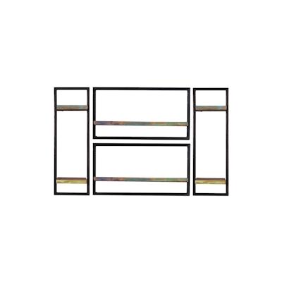 SIT Möbel Wandregal-Set | 4-teilig | Altholz | Serie RIVERBOAT | B 125 x T 25 x H 75 cm | bunt