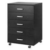 Latitude Run® Englevale 5 Drawer Storage Chest Manufactured Wood in Black | 26.8 H x 17.7 W x 15.6 D in | Wayfair B10340FAFFDC4BA28F2B78AB2E6FB5CD