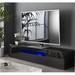 Orren Ellis 78" Svioandi Glossy TV Stand Cabinet w/ Lights Soundbar Shelf for TVs up to 88" Wood in Black | 14.5 H x 78.7 W x 15.74 D in | Wayfair