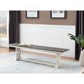 Higham Bench Solid + Manufactured Wood in White/Brown Laurel Foundry Modern Farmhouse® | 18 H x 70 W x 15 D in | Wayfair